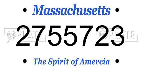 2755723 Massachusetts License Plate