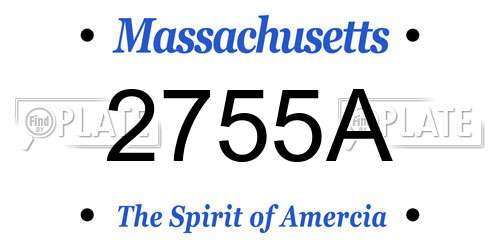 2755A Massachusetts License Plate