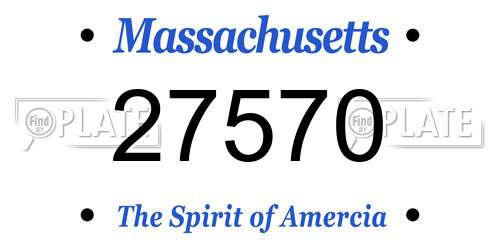 27570 Massachusetts License Plate