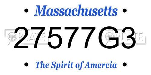 27577G3 Massachusetts License Plate