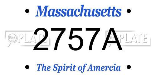 2757A Massachusetts License Plate
