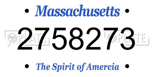 2758273 Massachusetts License Plate