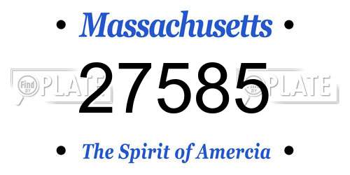 27585 Massachusetts License Plate