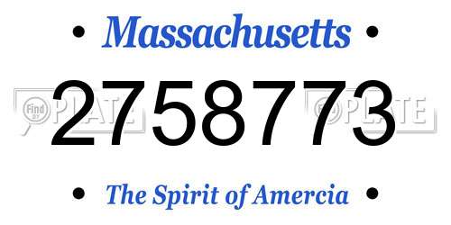 2758773 Massachusetts License Plate