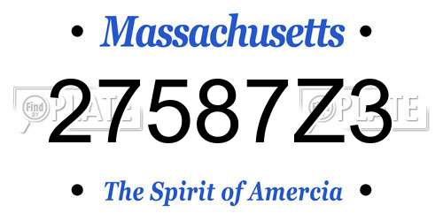 27587Z3 Massachusetts License Plate