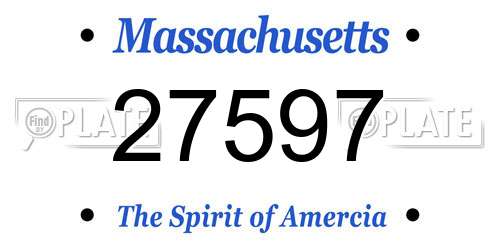 27597 Massachusetts License Plate