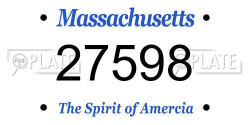 27598 Massachusetts License Plate