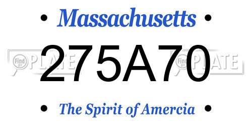 275A70 Massachusetts License Plate