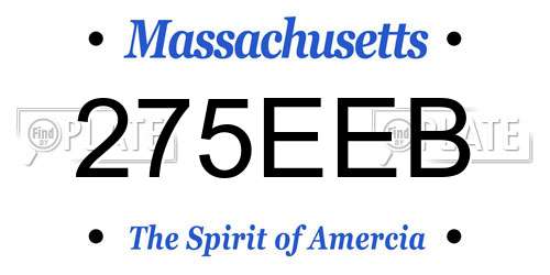 275EEB Massachusetts License Plate