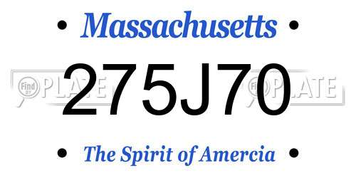 275J70 Massachusetts License Plate