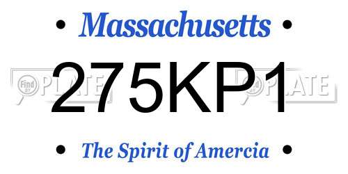 275KP1 Massachusetts License Plate