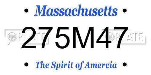 275M47 Massachusetts License Plate