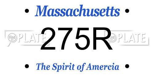 275R Massachusetts License Plate