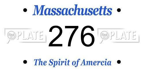 276 Massachusetts License Plate
