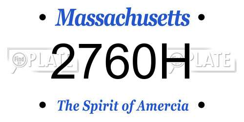 2760H Massachusetts License Plate