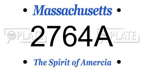 2764A Massachusetts License Plate