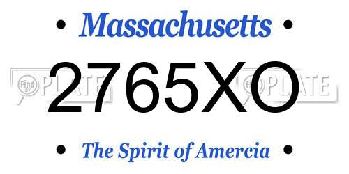 2765XO Massachusetts License Plate