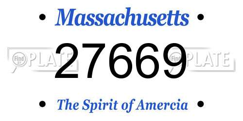 27669 Massachusetts License Plate