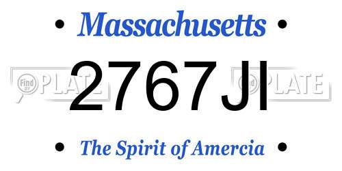 2767JI Massachusetts License Plate