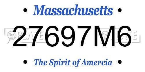 27697M6 Massachusetts License Plate