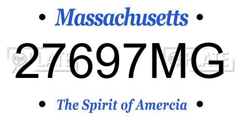 27697MG Massachusetts License Plate