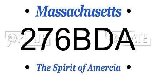 276BDA Massachusetts License Plate