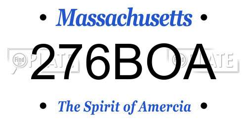276BOA Massachusetts License Plate