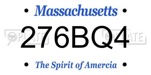 276BQ4 Massachusetts License Plate