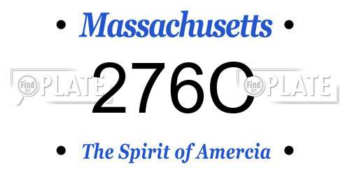 276C Massachusetts License Plate