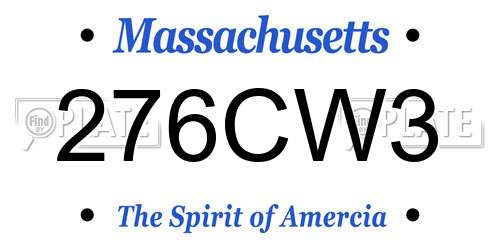 276CW3 Massachusetts License Plate
