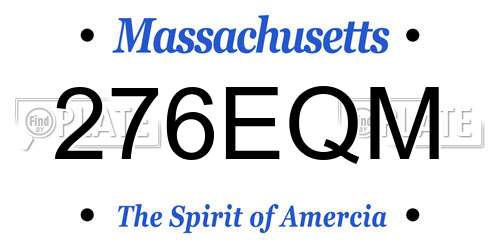 276EQM Massachusetts License Plate