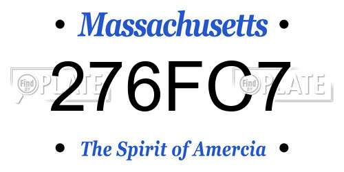 276FC7 Massachusetts License Plate