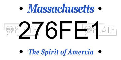 276FE1 Massachusetts License Plate