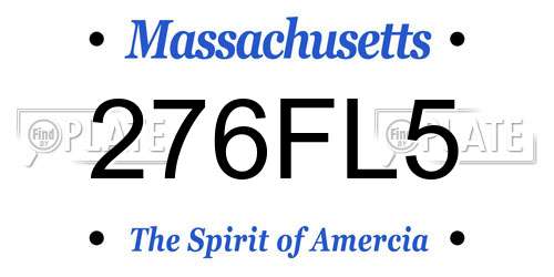 276FL5 Massachusetts License Plate