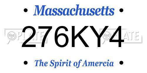276KY4 Massachusetts License Plate