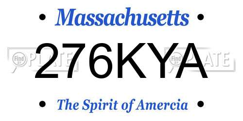 276KYA Massachusetts License Plate