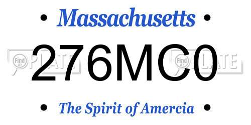 276MC0 Massachusetts License Plate