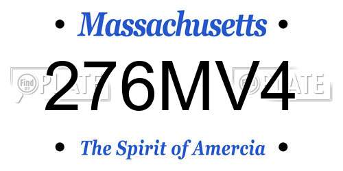 276MV4 Massachusetts License Plate