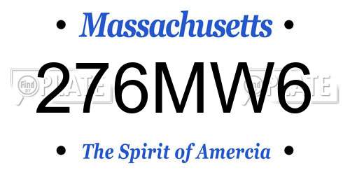 276MW6 Massachusetts License Plate