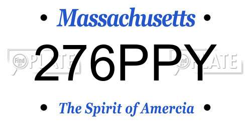 276PPY Massachusetts License Plate