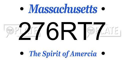 276RT7 Massachusetts License Plate