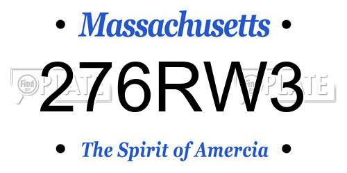 276RW3 Massachusetts License Plate