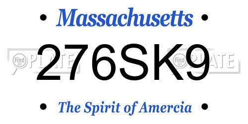 276SK9 Massachusetts License Plate