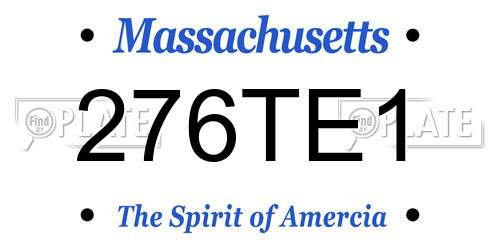 276TE1 Massachusetts License Plate