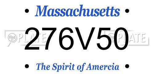 276V50 Massachusetts License Plate