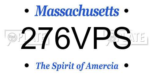276VPS Massachusetts License Plate