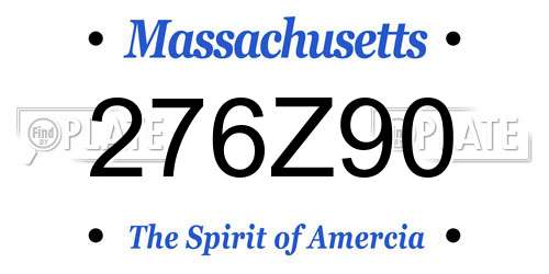 276Z90 Massachusetts License Plate
