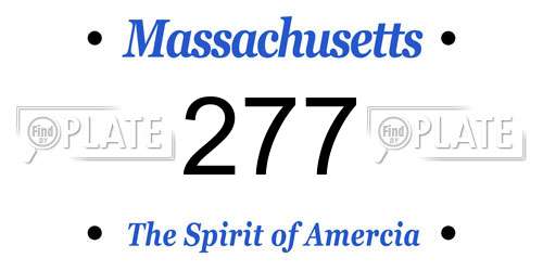 277 Massachusetts License Plate