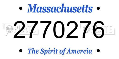 2770276 Massachusetts License Plate