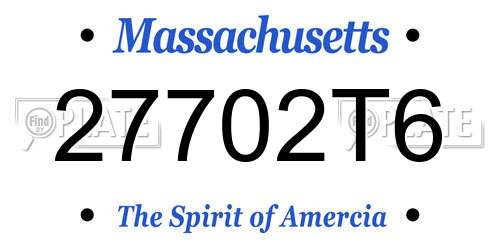 27702T6 Massachusetts License Plate